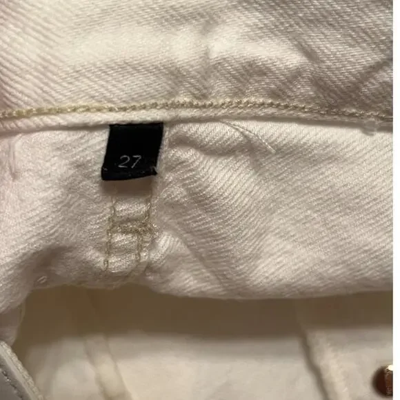 Goldsign Myra Straight Leg High Rise Jean Calla White Womens Size 27 - Picture 8 of 9